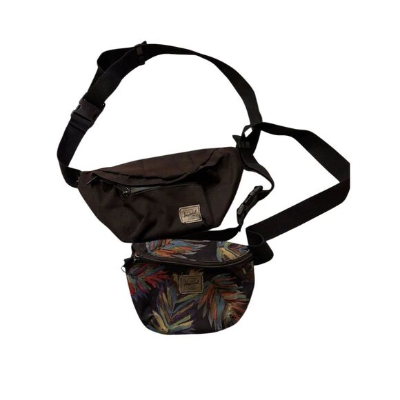 Herschel Handbags - Herschel Unisex Fanny/Crossbody Bags Black & Tropical Print Set of 2